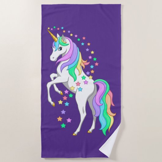 Hübscher Regenbogen-Aufzuchtbetrieb Einhornfallen Strandtuch (Vorderseite)