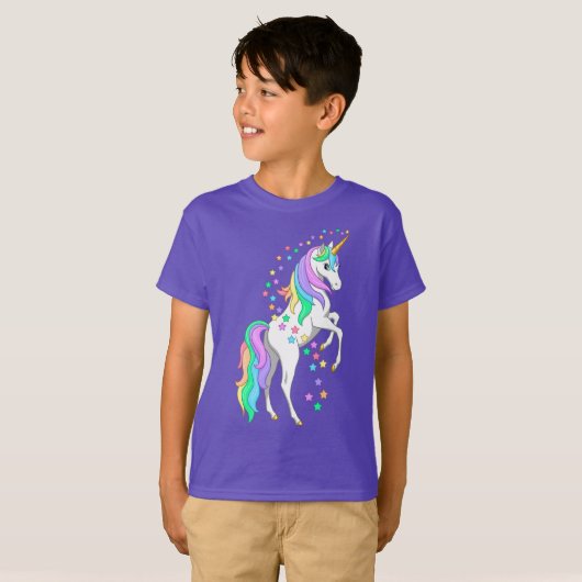 Hübscher Regenbogen-Aufzuchtbetrieb Einhornfallen T-Shirt (Vorne ganz)