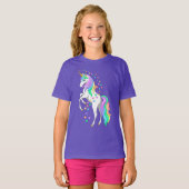 Hübscher Regenbogen-Aufzuchtbetrieb Einhornfallen T-Shirt (Vorne ganz)