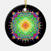 Hübscher Regenbogen Farbe Mandala Abstrakte Kunst Keramik Ornament (Vorne)