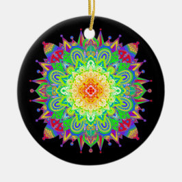Hübscher Regenbogen Farbe Mandala Abstrakte Kunst Keramik Ornament