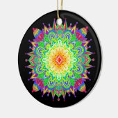 Hübscher Regenbogen Farbe Mandala Abstrakte Kunst Keramik Ornament (Links)