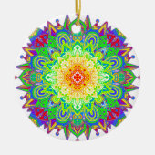 Hübscher Regenbogen Farbe Mandala Abstrakte Kunst Keramik Ornament (Vorne)