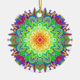 Hübscher Regenbogen Farbe Mandala Abstrakte Kunst Keramik Ornament