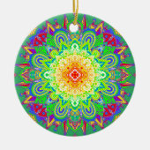 Hübscher Regenbogen Farbe Mandala Abstrakte Kunst Keramik Ornament (Vorne)