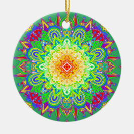 Hübscher Regenbogen Farbe Mandala Abstrakte Kunst Keramik Ornament