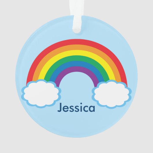 Hübscher Regenbogen Personalisiert Ornament (Rückseite)