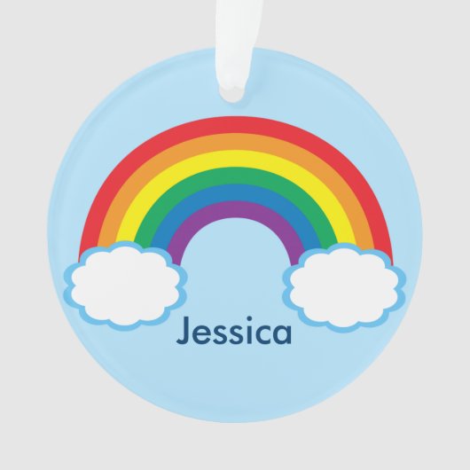 Hübscher Regenbogen Personalisiert Ornament (Vorderseite)