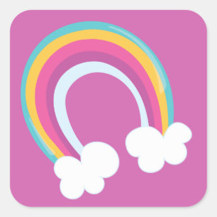 Hübscher Regenbogen Quadratischer Aufkleber