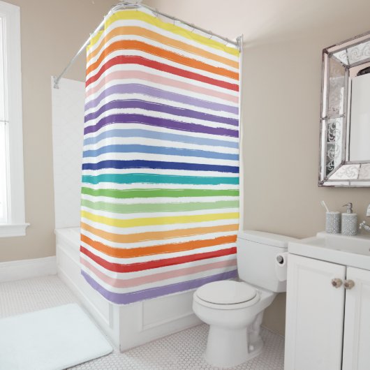 Hübscher Regenbogen Streifen Muster Badezimmer Duschvorhang (Beispiel)