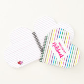 Hübscher Regenbogen Streifen Niedliches Weißes Her Notizblock (Innenseite)