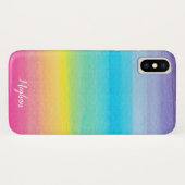 Hübscher Regenbogen und Name Case-Mate iPhone Hülle (Rückseite (Horizontal))