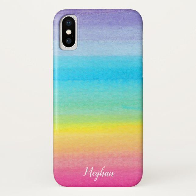 Hübscher Regenbogen und Name Case-Mate iPhone Hülle (Rückseite)