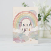 Hübscher Regenbogen und Wolken Dankeskarte (Stehend Vorderseite)