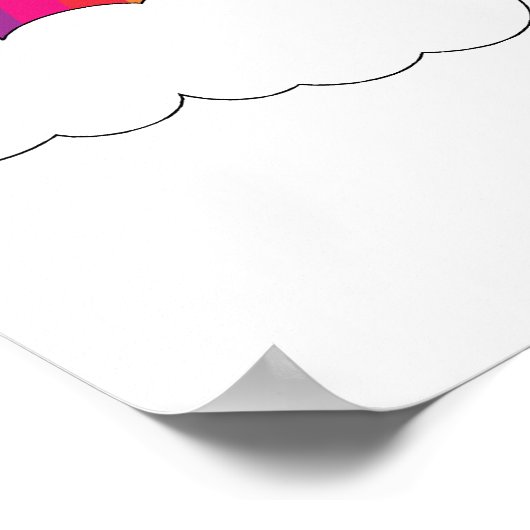 Hübscher Regenbogen und Wolken Poster (Ecke)
