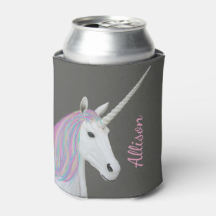 Hübscher Regenbogenunicorn-personalisierter Name Dosenkühler