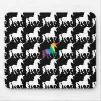 Hübscher Regenbogenunicorn-schwarzer u. weißer