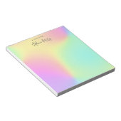 Hübscher Regenbogenverlauf personalisiert Notizblock (angewinkelt)