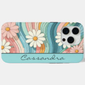 Hübscher Retro Daisy Blume Power Name Case-Mate iPhone Hülle (Rückseite (Horizontal))