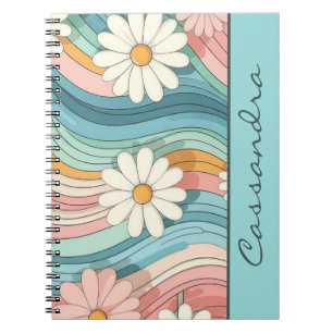 Hübscher Retro Daisy Blume Power Name Notizblock