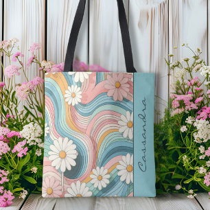 Hübscher Retro Daisy Blume Power Name Tasche