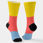 Hübscher Retro-Farbblock Blau Pink Gelb OMG Socken (Gewinkelt)