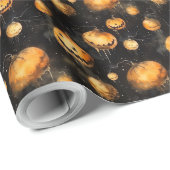 Hübscher Retro-Kürbis aus Halloween Geschenkpapier (Rolleneckpunkt)
