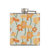 Hübscher Retro-Mutation der Blume der 1970er Jahre Flachmann (Rückseite)