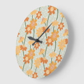 Hübscher Retro-Mutation der Blume der 1970er Jahre Große Wanduhr (Winkel)