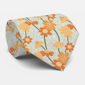 Hübscher Retro-Mutation der Blume der 1970er Jahre Krawatte (Gerollt)