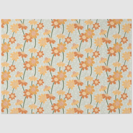 Hübscher Retro-Mutation der Blume der 1970er Jahre Seidenpapier (Vorderseite)