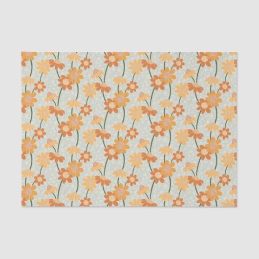 Hübscher Retro-Mutation der Blume der 1970er Jahre Seidenpapier (Vorderseite)