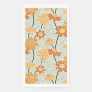 Hübscher Retro-Mutation der Blume der 1970er Jahre Serviette
