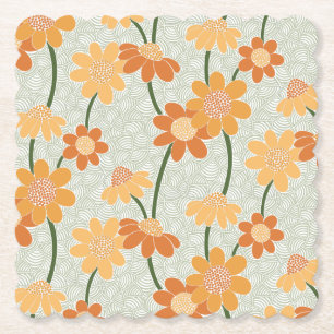 Hübscher Retro-Mutation der Blume der 1970er Jahre Untersetzer