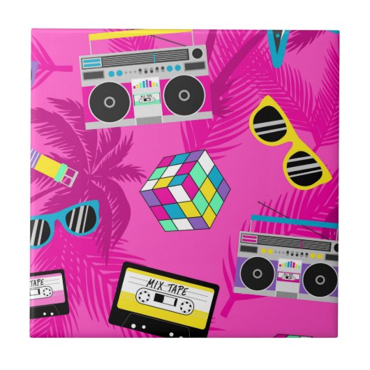 Hübscher rosa 80er fliese (Vorderseite)