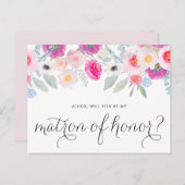 Hübscher rosa Anemone wird mein Ehrenkollege sein Einladungspostkarte (Vorne/Hinten)