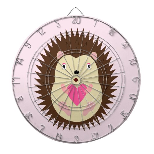 Hübscher rosa Baby-Igel Dartscheibe (vorne)