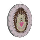 Hübscher rosa Baby-Igel Dartscheibe (Vorderseite Links)