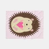 Hübscher rosa Baby-Igel Fleecedecke (Vorderseite (Horizontal))