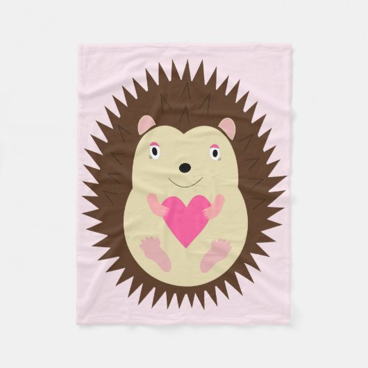 Hübscher rosa Baby-Igel Fleecedecke (Vorderseite)