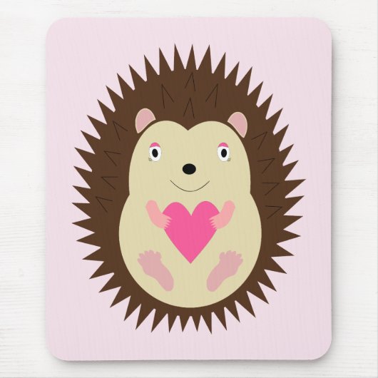 Hübscher rosa Baby-Igel Mousepad (Vorne)