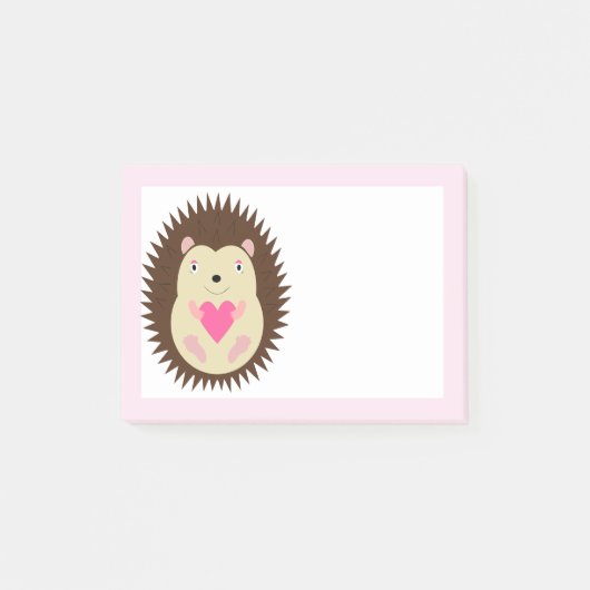 Hübscher rosa Baby-Igel Post-it Klebezettel (Vorderseite)