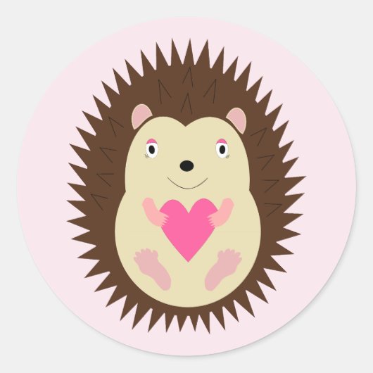 Hübscher rosa Baby-Igel Runder Aufkleber (Vorderseite)