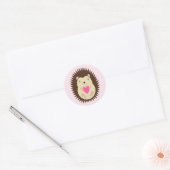 Hübscher rosa Baby-Igel Runder Aufkleber (Umschlag)