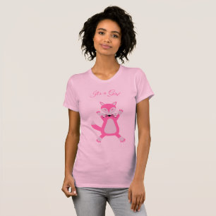 Hübscher Rosa Baby Mädchen Fuchs Benutzerdefiniert T-Shirt