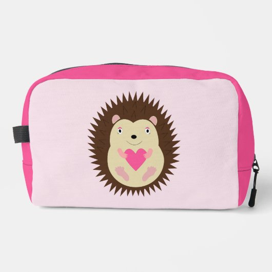 Hübscher rosa Baby-Mädchen-Igel Waschbeutel (Vorderseite)