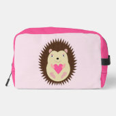 Hübscher rosa Baby-Mädchen-Igel Waschbeutel (Rückseite)