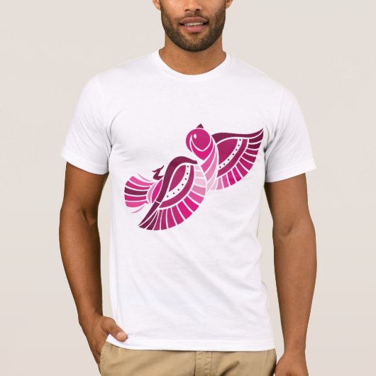 Hübscher Rosa-Bird-Mens-T - Shirt (Vorderseite)