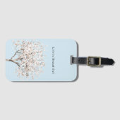 Hübscher rosa blühender Baum Silber-Erdbeere Gepäckanhänger (Vorderseite (Horizontal))