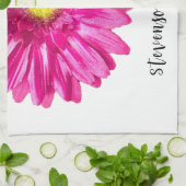 Hübscher Rosa-Blume-individuelle Name Geschirrtuch (Gefaltet)